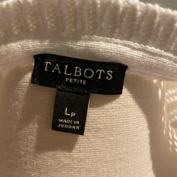 Talbots white knit Fisherman’s sweater - Picture 3 of 5